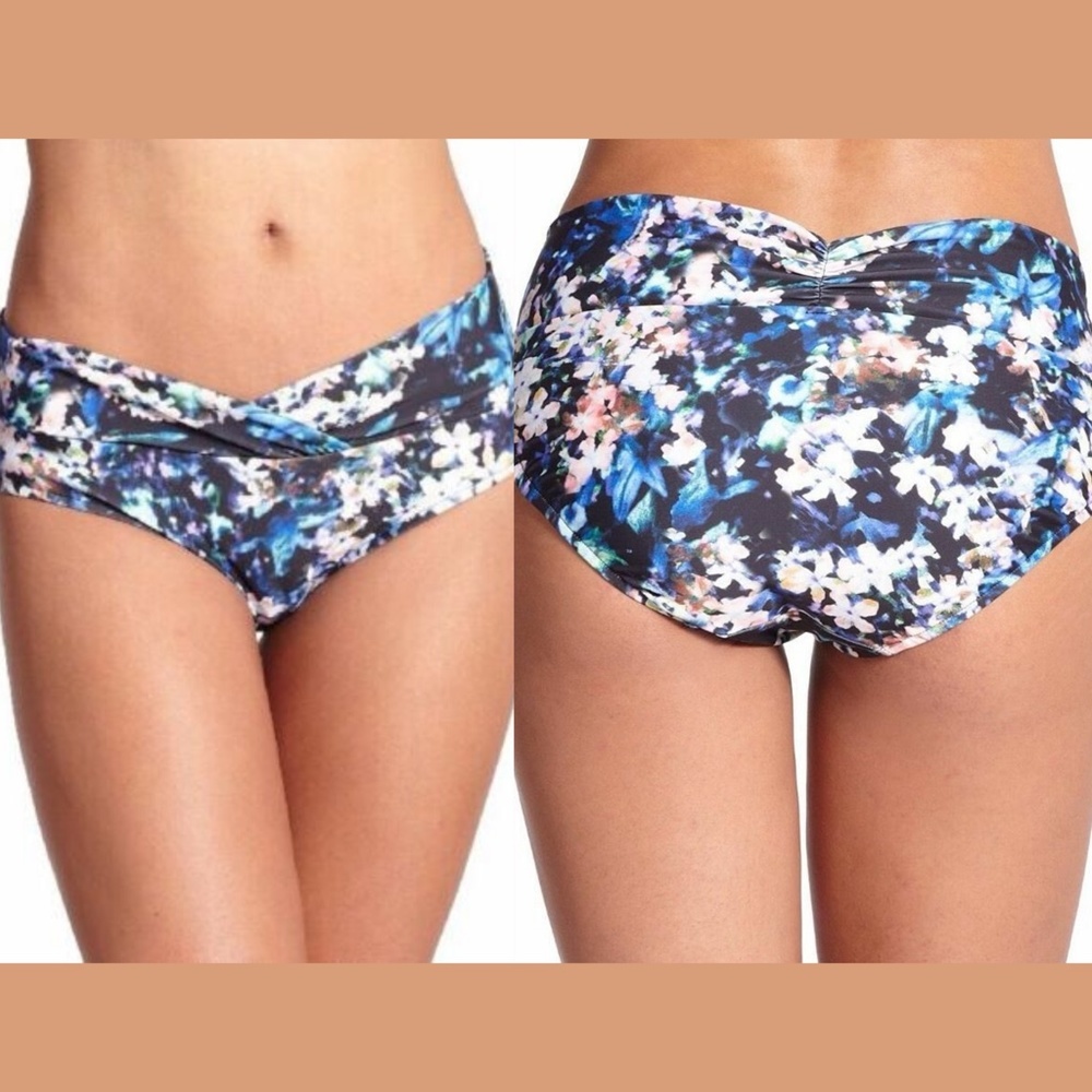 NWT Badgley‎ Mischka Floriana Ruched Crossover Bottom [ SZ 4 ]